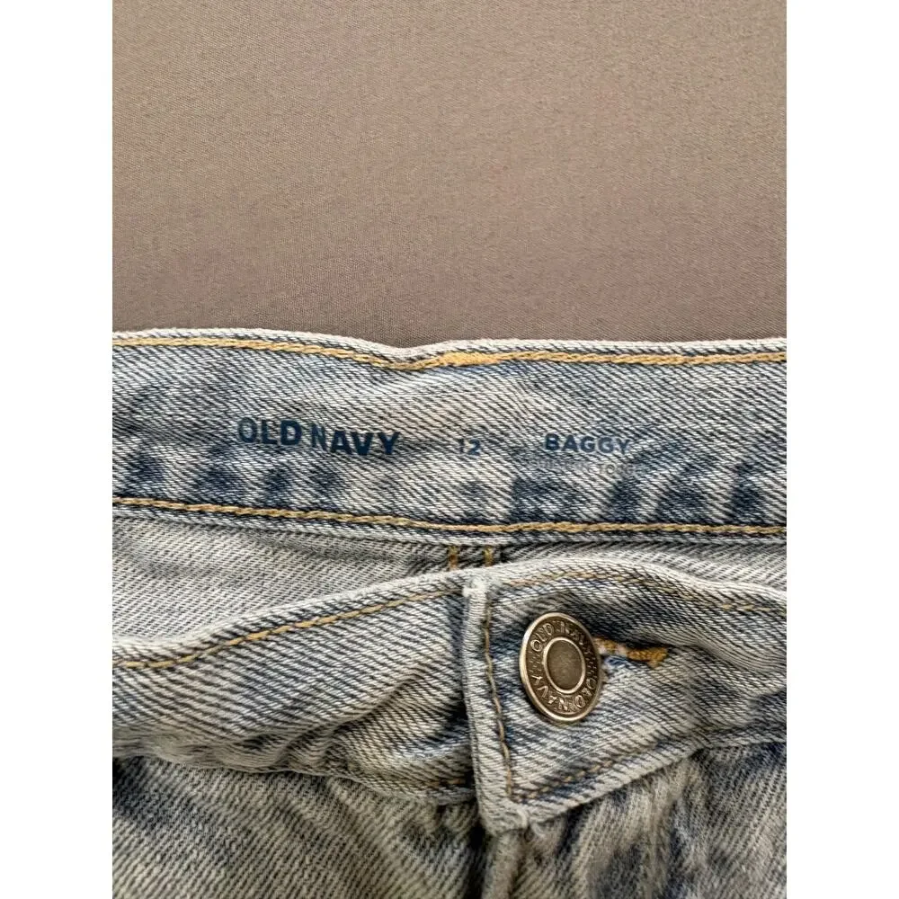 Old Navy • Boys Light Wash Original Baggy Jeans Size 12 adjustable waist